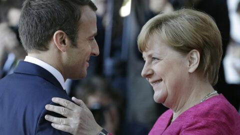 Francouzský prezident Emmanuel Macron a německá kancléřka Angela Merkel