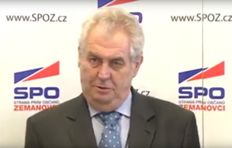 Miloš Zeman na tiskové konferenci SPOZ dne 15. listopadu 2017