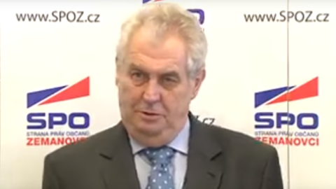 Miloš Zeman na tiskové konferenci SPOZ dne 15. listopadu 2017