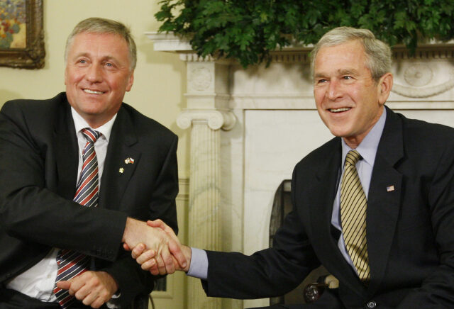 Mirek Topolánek a George W. Bush