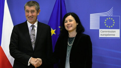 Poslanec Andrej Babiš (ANO) a eurokomisařka Věra Jourová