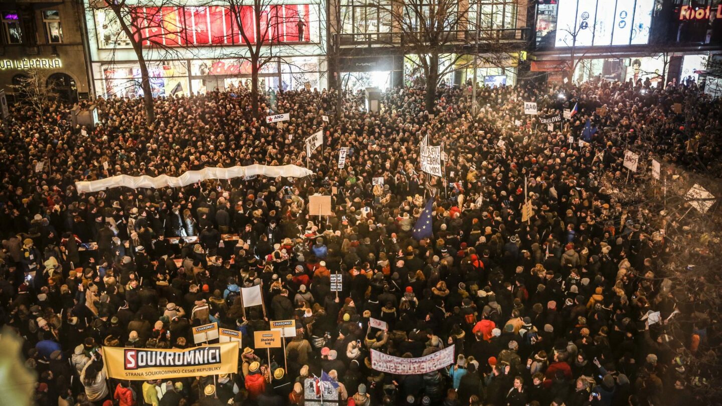 Demonstrace na Václavském náměstí