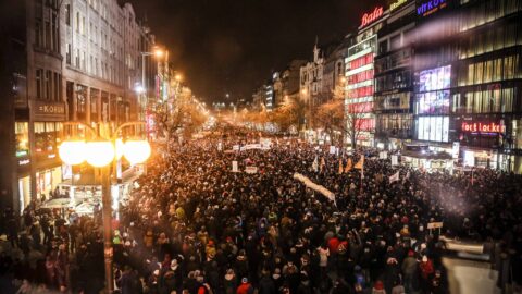 Demonstrace na Václavském náměstí