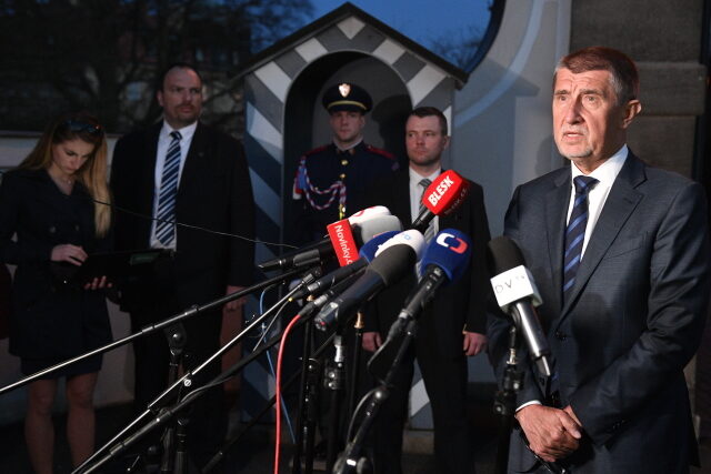 Premiér v demisi Andrej Babiš po setkání s prezidentem Milošem Zemanem
