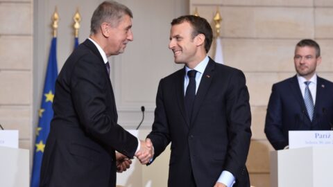 Andrej Babiš a Emmanuel Macron