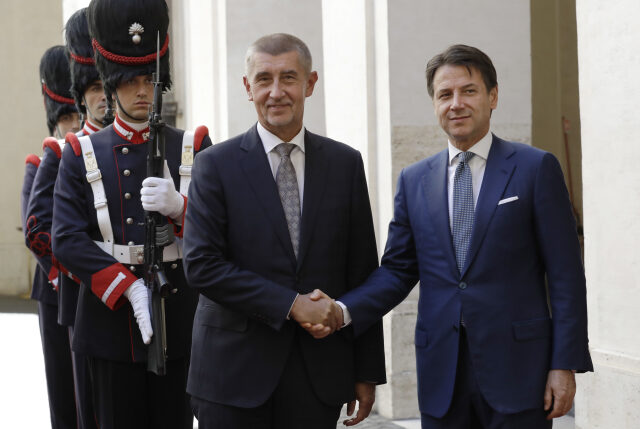 Český premiér Andrej Babiš a jeho italský protějšek Giuseppe Conte 