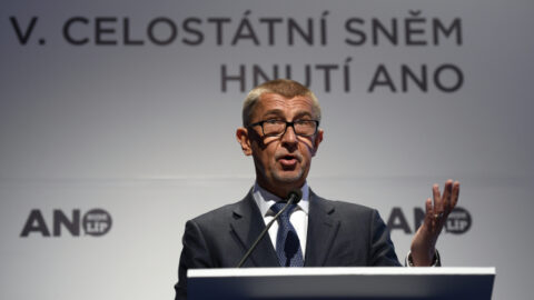 Premiér Andrej Babiš na sněmu hnutí ANO