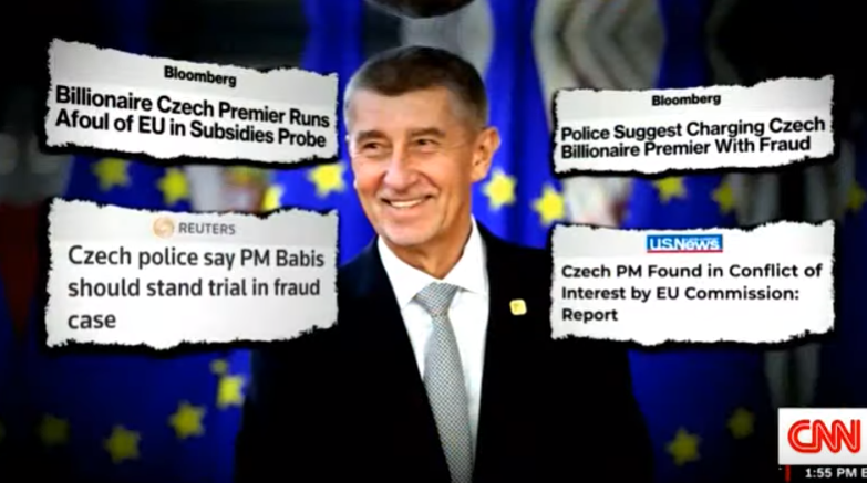 Český premiér Andrej Babiš v nelichotivé koláži Financial Times