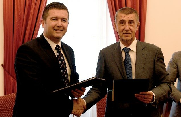 Předseda ČSSD Jan Hamáček a předseda hnutí ANO a premiér Andrej Babiš 