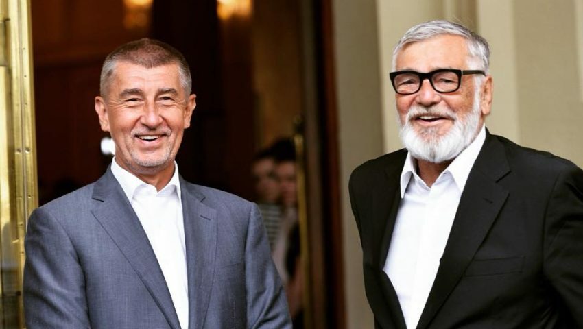 Andrej Babiš s Jiřím Bartoškou na festivalu v Karlových Varech