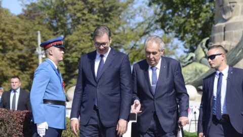 Miloš Zeman a srbský prezident Aleksandar Vučić 