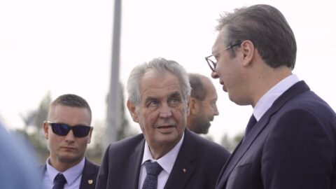 Prezident Miloš Zeman se srbským prezidentem Aleksandarem Vučićem  září 2019