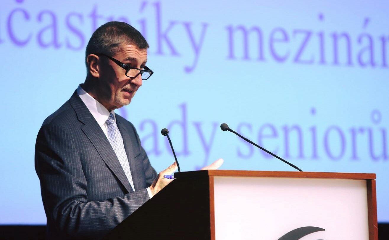 Premiér Andrej Babiš (ANO) na Mezinárodní konferencí Rady seniorů ČR