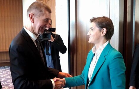 Andrej Babiš s premiérkou Srbska Anou Brnabićovou 23.října 2019