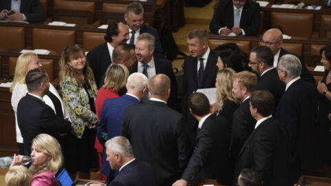 Premiér Andrej Babiš mezi poslanci hnutí ANO