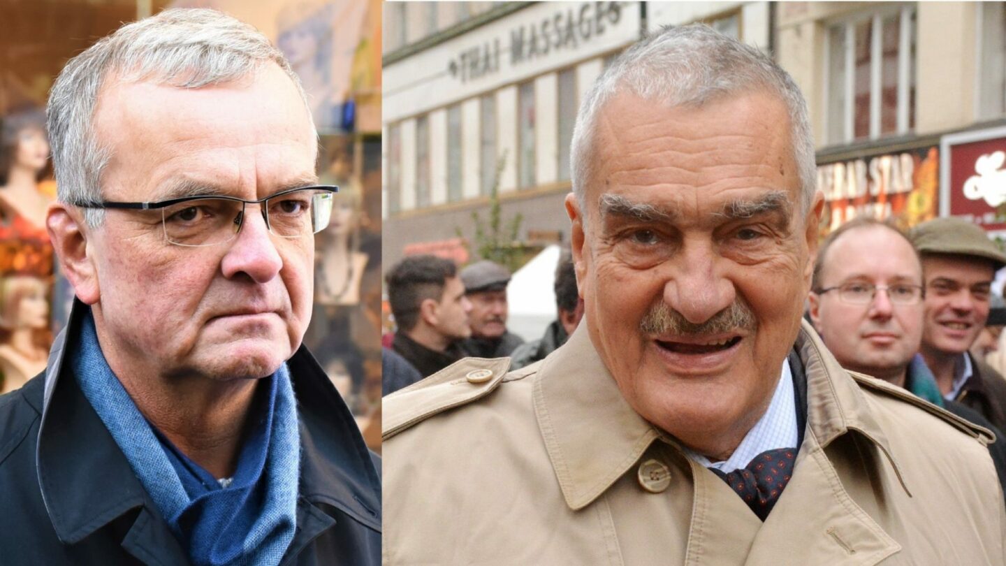 Poslanci Miroslav Kalousek a Karel Schwarzenberg (oba TOP 09) 