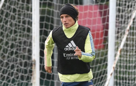David Luiz na tréninku Arsenalu.