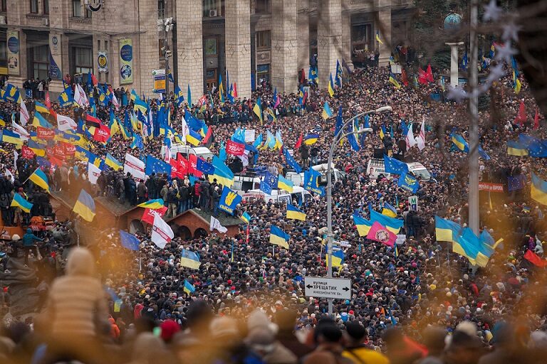 Euromajdan v Kyjevě byl výrazem evropských aspirací Ukrajinců (2013/2014)