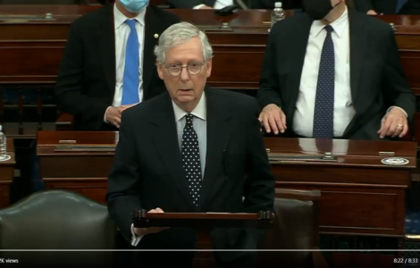 "Budu hlasovat s respektem k rozhodnutí voličů." Republikánský senátor Mitch McConnell