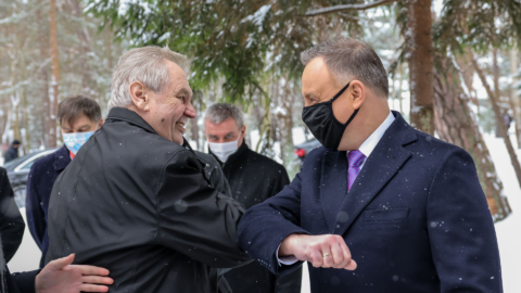 Prezident Miloš Zeman a polský prezident Andrzej Duda.