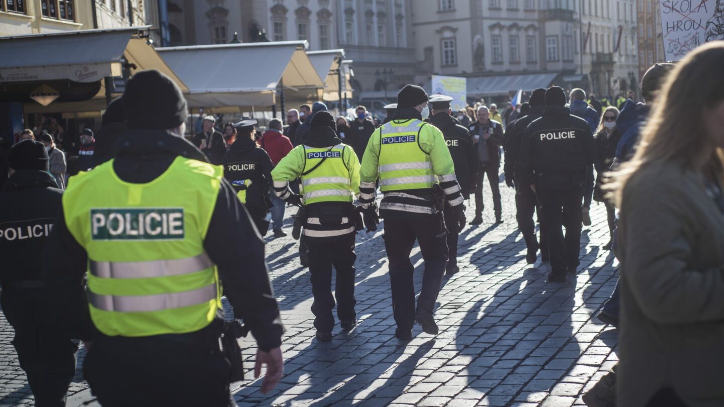 Policie během demonstrace, ilustrační foto