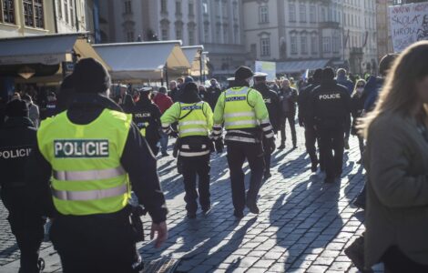 Policie během demonstrace, ilustrační foto