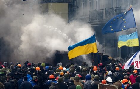 Euromajdan v Kyjevě byl též demonstrací ukrajinského evropanství (2014)