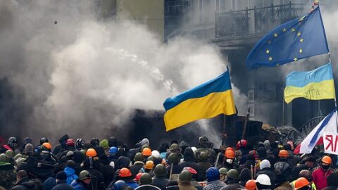 Euromajdan v Kyjevě byl též demonstrací ukrajinského evropanství (2014)