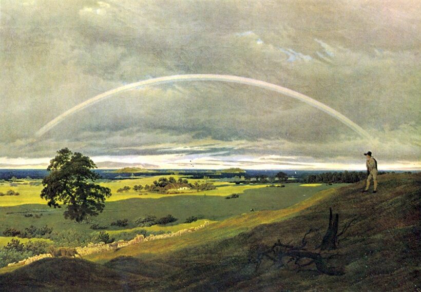 C. D. Friedrich: Ostrov Rujána – krajina s duhou (olejomalba, 1810)