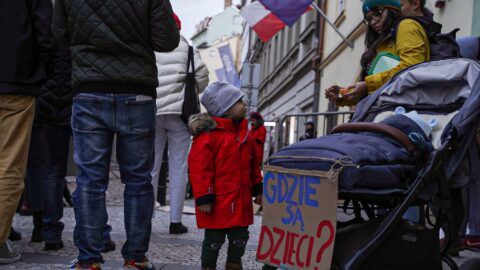 Demonstrace před polským velvyslanectvím