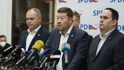 Radek Rozvoral, Tomio Okamura, Jan Hrnčíř (všichni SPD)