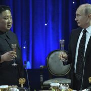 Vladimir Putin a Kim Čong-un v roce 2019