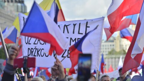 Demonstrace Česká republika na 1. místě na Václavském náměstí v Praze (28. září 2022)