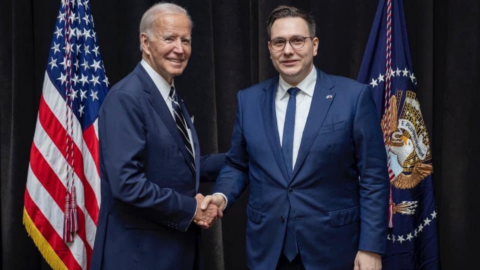 Americký prezident Joe Biden, ministr zahraničí Jan Lipavský (Piráti)