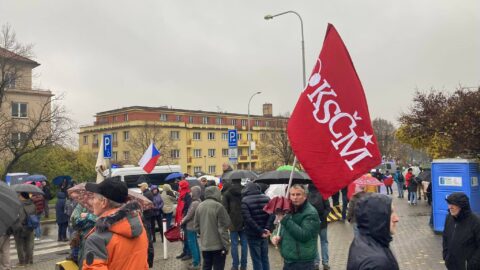 Extremisté z KSČM na demonstraci