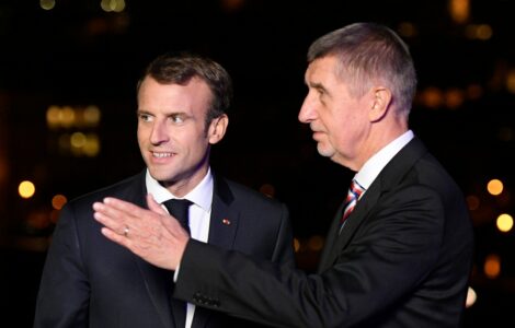 Andrej Babiš (ANO) a francouzský prezident Emmanuel Macron