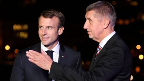 Andrej Babiš (ANO) a francouzský prezident Emmanuel Macron