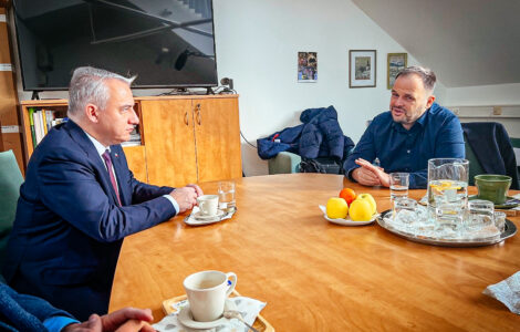 Josef Středula s předsedou ČSSD Michalem Šmardou