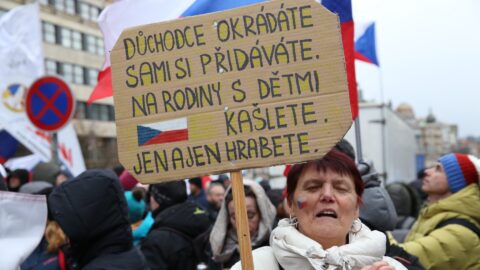 Proruská demonstrace na Václavském náměstí