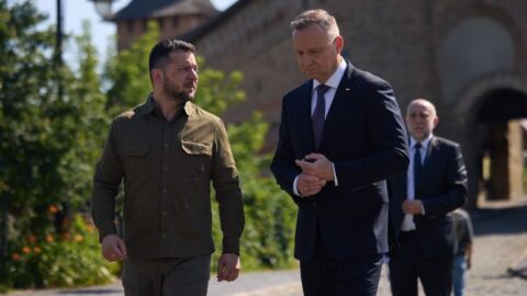 Polský prezident Andrzej Duda a ukrajinský prezident Volodymyr Zelenskyj