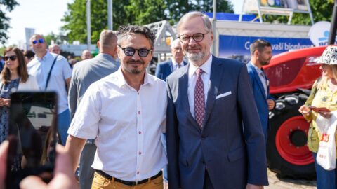 Premiér Petr Fiala (ODS) během mezinárodního agrosalonu Země živitelka v Českých Budějovicích.