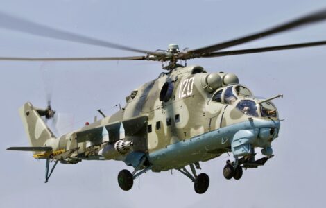 Ruský útočný vrtulník Mi-24D.