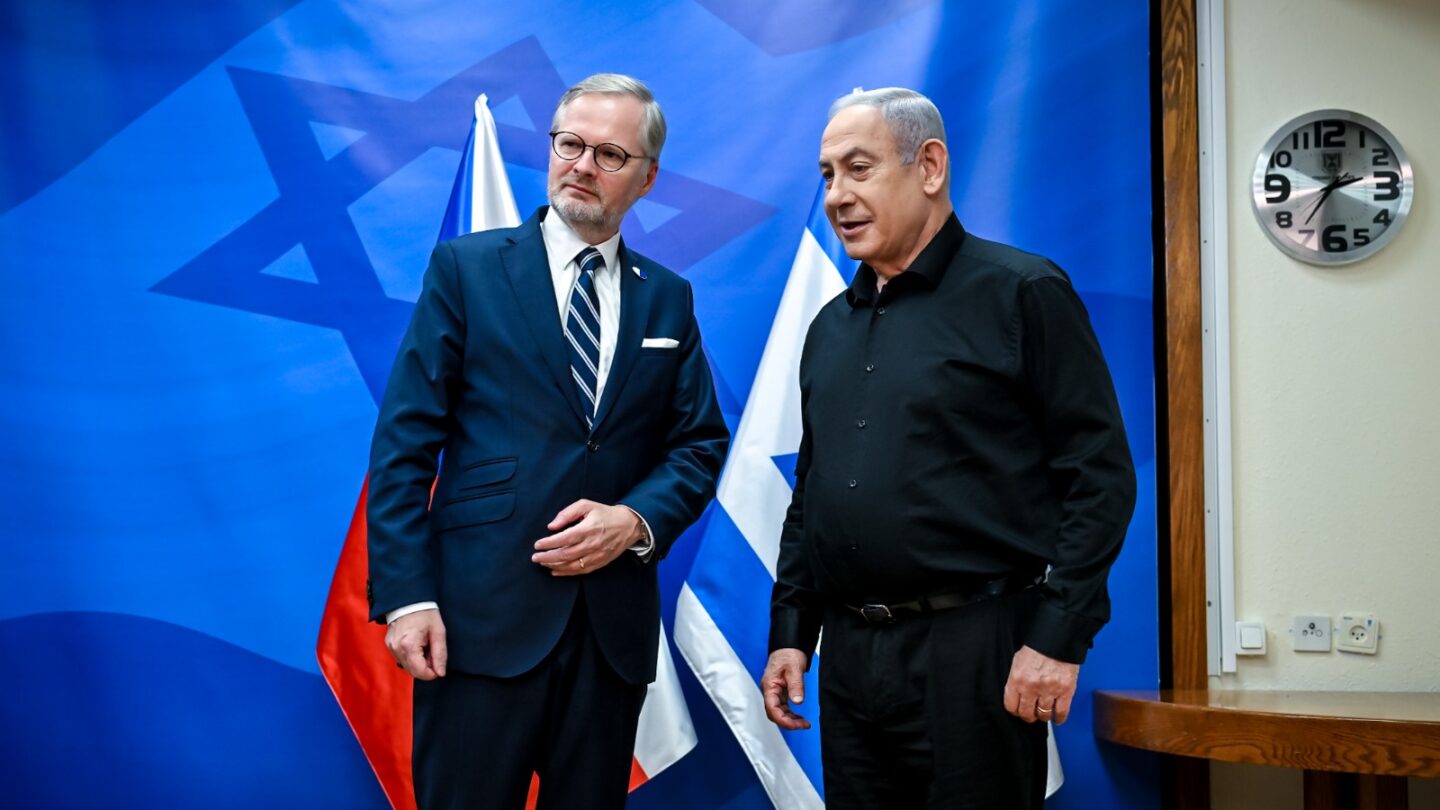 Petr Fiala a izraelský premiér Benjamin Netanjahu.