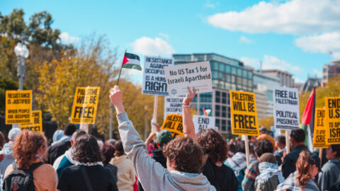 Demonstrace na podporu Palestiny ve Washingtonu, ilustrační foto