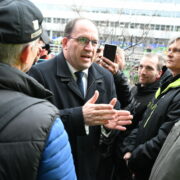 Ministr Marek Výborný a protestující zemědělci