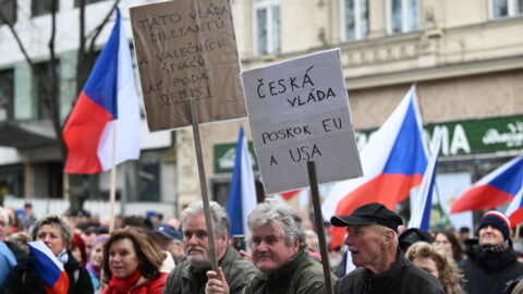 Demonstrace pořádaná extremistickou stranou PRO Jindřicha Rajchla (23. března 2024).