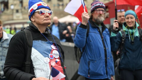 Demonstrace pořádaná stranou PRO Jindřicha Rajchla (23. března 2024).