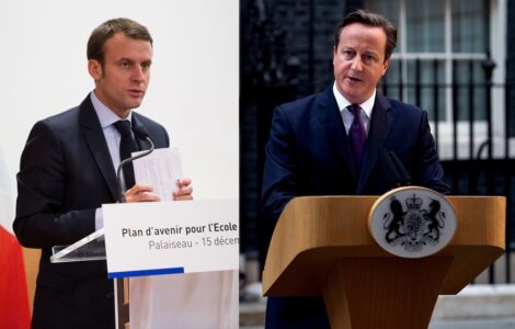 Emmanuel Macron a David Cameron