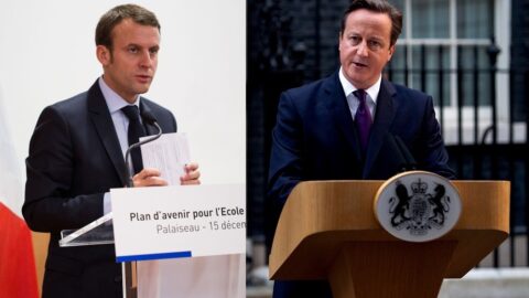 Emmanuel Macron a David Cameron