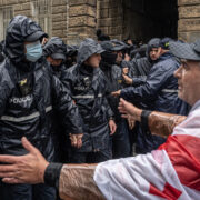 Protesty v gruzínském hlavním městě Tbilisi (13. května 2024).